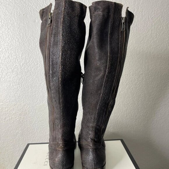 MOMA Avantgarde Brown Western High Boot Biker Motorcycle Zip Womens 9.5 US/40 EU - Picture 6 of 13